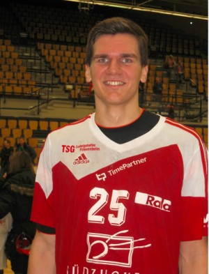 Der 22-Jährige Erik Schmidt ist der einzige deutsche Nationalspieler bei der TSG Ludwigshafen-Friesenheim   