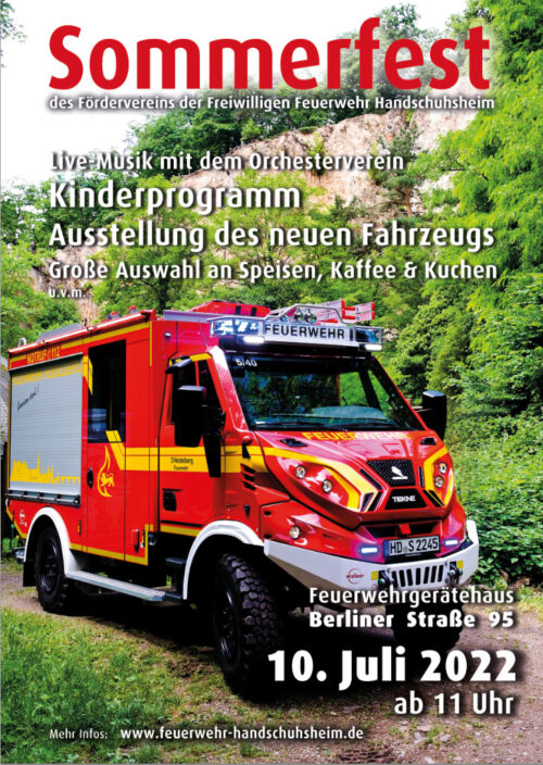 Heidelberg – Sommerfest der Freiwilligen Feuerwehr Handschuhsheim – Spiele und Infos am 10. Juli