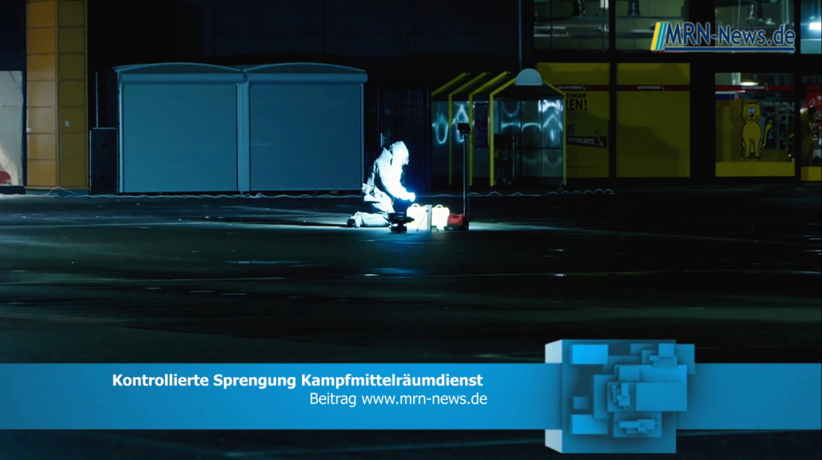 Ludwigshafen – VIDEO NACHTRAG – #Geldautomatensprengung – Kampfmittelräumdienst sprengt kontrolliert Restsprengstoff