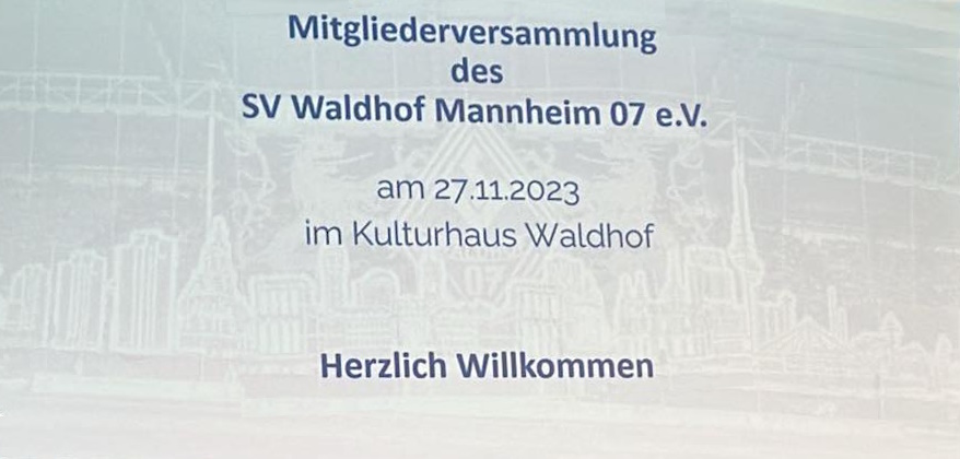 Mannheim – Die Mitgliederversammlung des SV Waldhof 1907 findet wie geplant statt