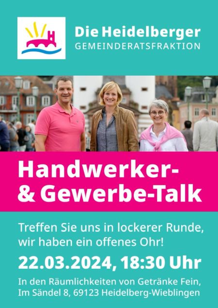 “Die Heidelberger” laden zum Handwerker- und Gewerbe-Talk