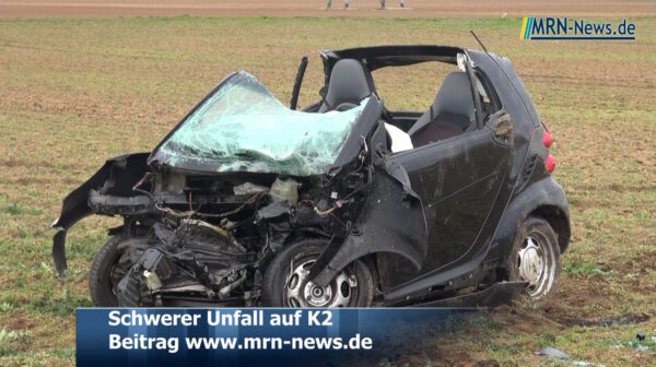 Rhein-Pfalz-Kreis – NACHTRAG – Schwerer Unfall #K2 – 20jährige mit 1,2 Promille unterwegs