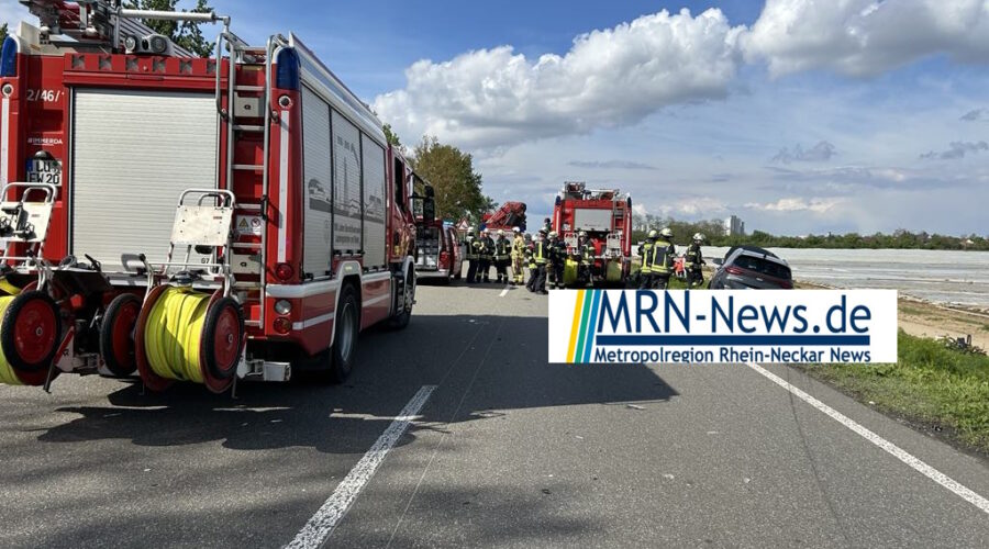 Ludwigshafen – Unfall auf der B9 – Polizei und Rettungskräfte vor Ort – Wegen Bergungsarbeiten teilweise gesperrt