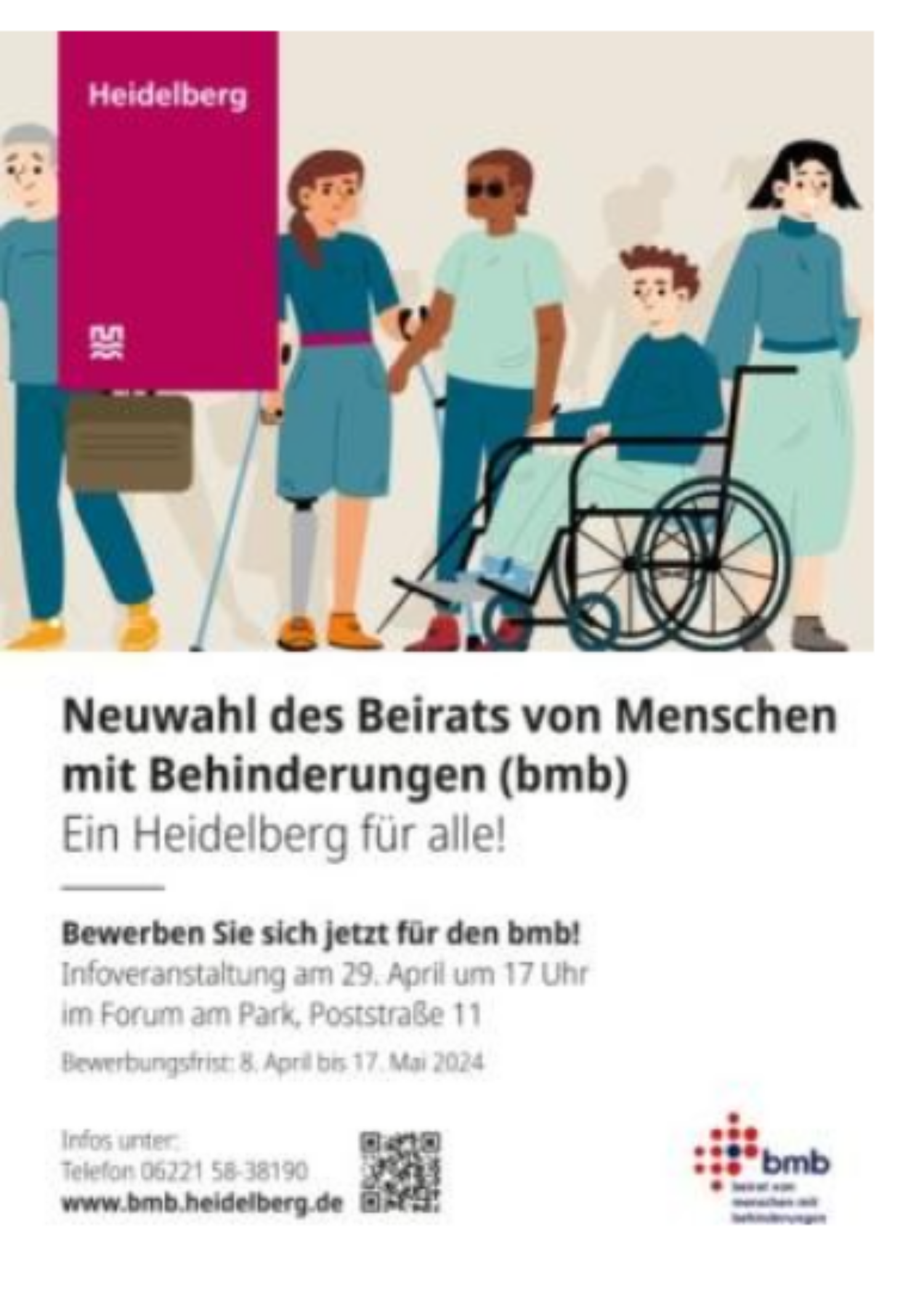 Mitarbeiten im Heidelberger Beirat von Menschen mit Behinderungen? Infoveranstaltung zur Neubesetzung des Gremiums am 29. April im Forum am Park